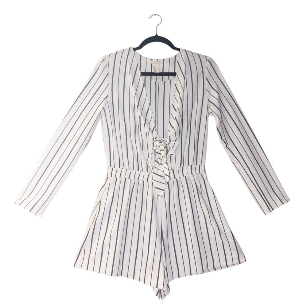 H&M Striped Jumpsuit - White/Striped